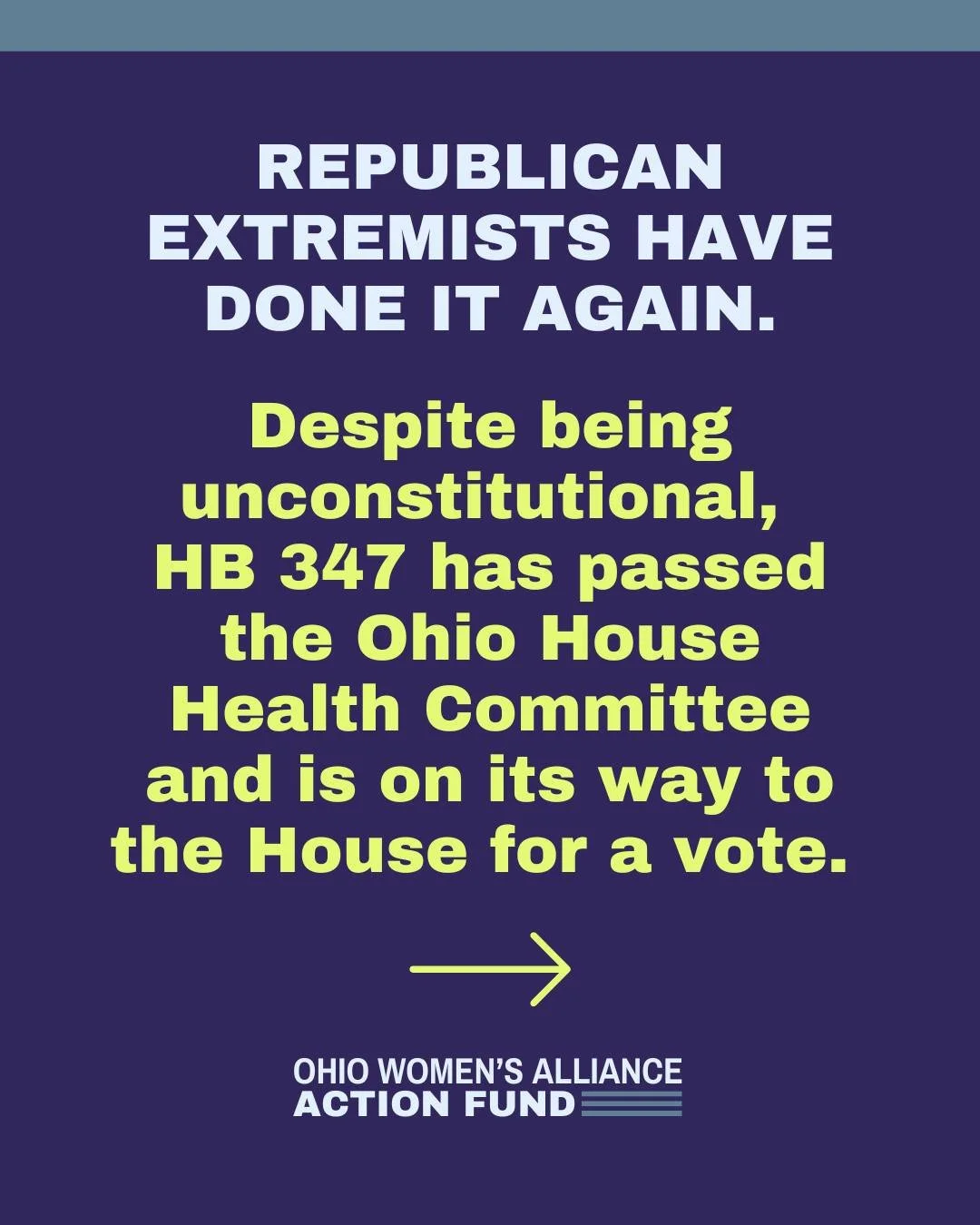 Republican extremists have done it again. Despite being unconstitutional, HB 347 has passed the Ohio House Health Committee and is on its way to the House for a vote. If passed, the bill will reinstate the 24-hour waiting period for abortion care&mda