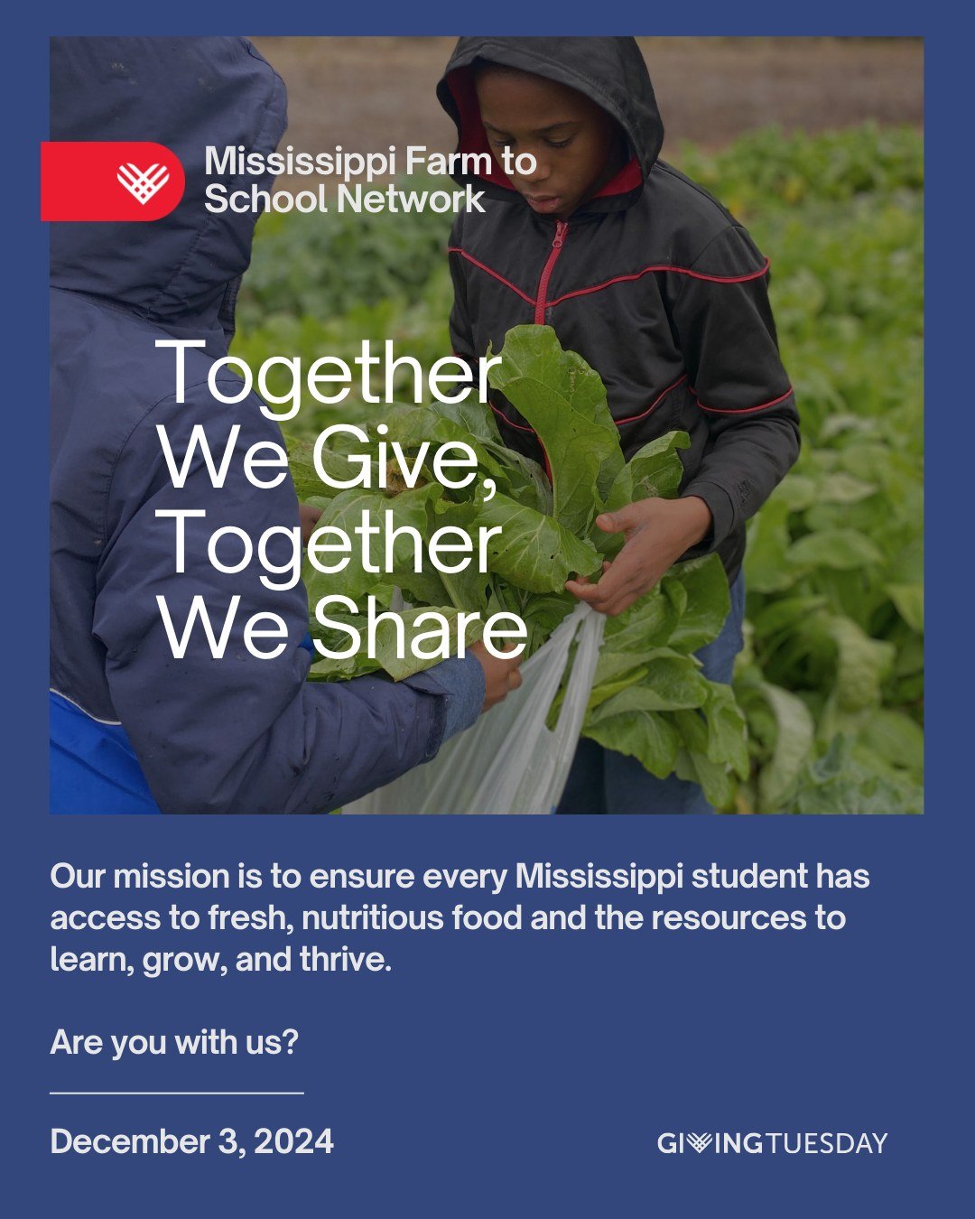 Through garden supplies, farm-to-school resources, and hands-on learning programs, we&rsquo;re empowering schools, early childcare centers, and communities across the state to grow healthier futures. But we can&rsquo;t achieve this without you! 

Tom
