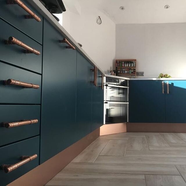 Stunning paradise blue kitchen designed, manufactured &amp; fitted by Thomson Interiors Ltd. #carpentry #kitchendesign #interiordesign