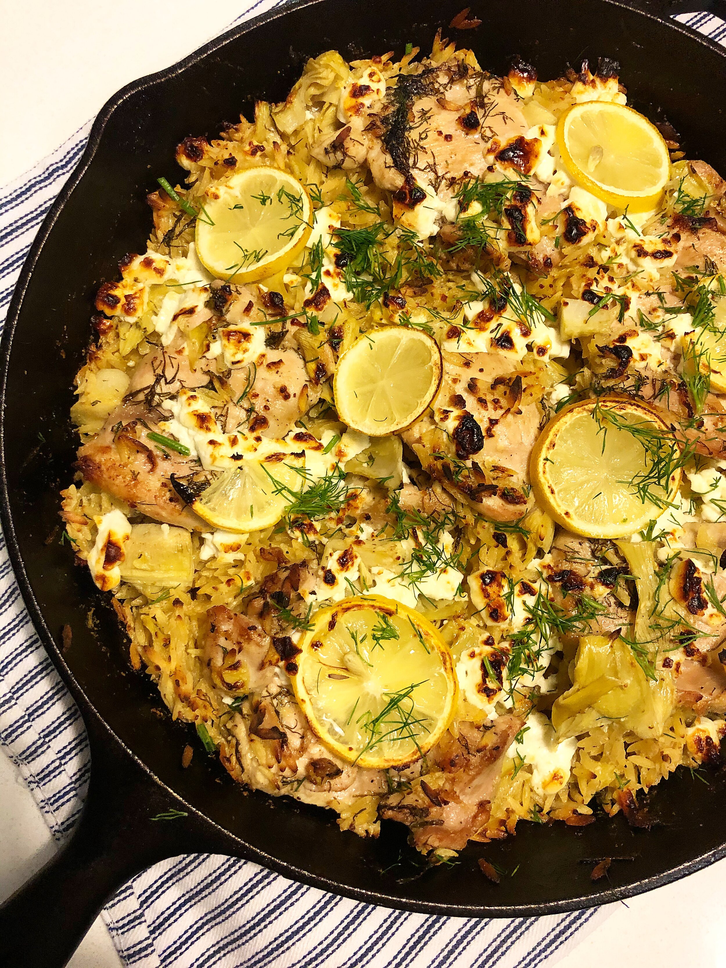 One Skillet Lemon Dill Chicken &amp; Orzo