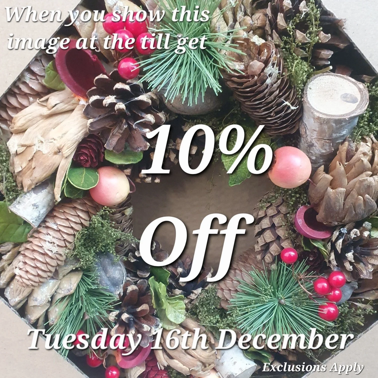 Just show us this Picture at the till to redeem your discount.

Come back here for your daily vouchers.

Offer Applies to most items, but not Animal Products, Gift Cards &amp; Clearance Lines