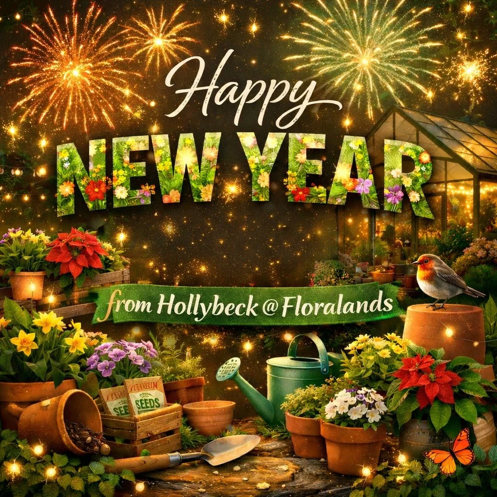 Happy New Year! 🎉
Start the year growing with Hollybeck @ Floralands.
We are open tomorrow at 8:30 am &ndash; see you soon!