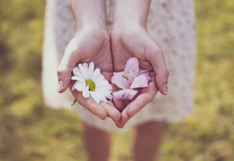 Hand with flowers