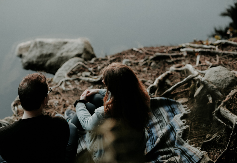 Couple on cliffside