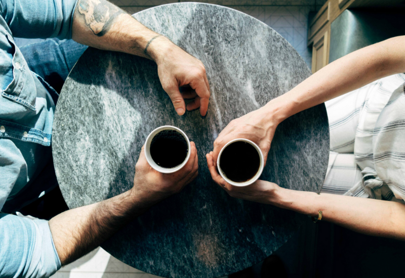 Couple having coffee