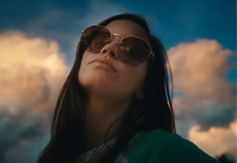 Woman wearing glasses