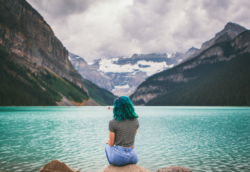 Woman at lake