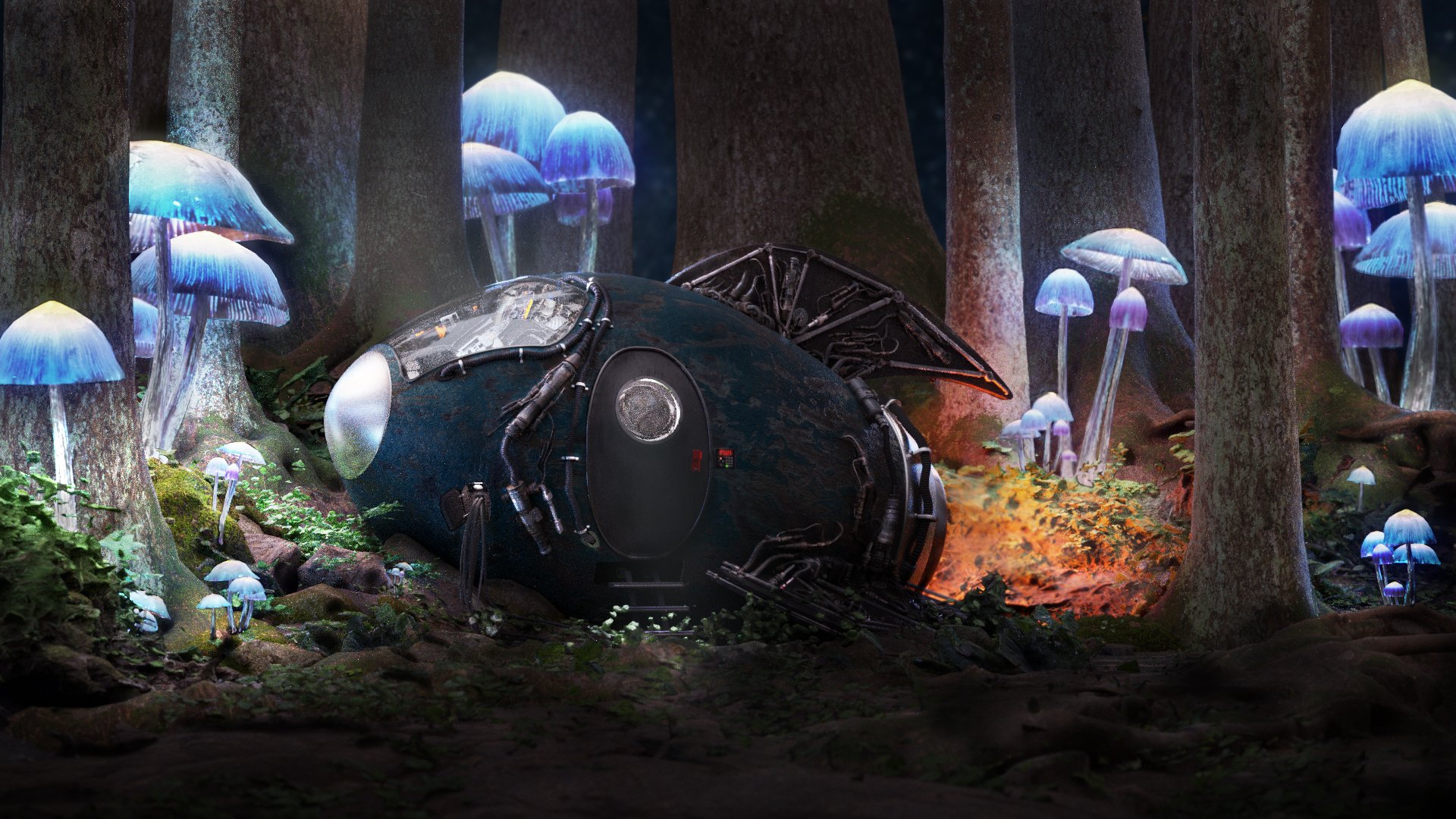 “Alien Ship”
Created with Blender &  Photoshop
Rendered in Cycles
2021