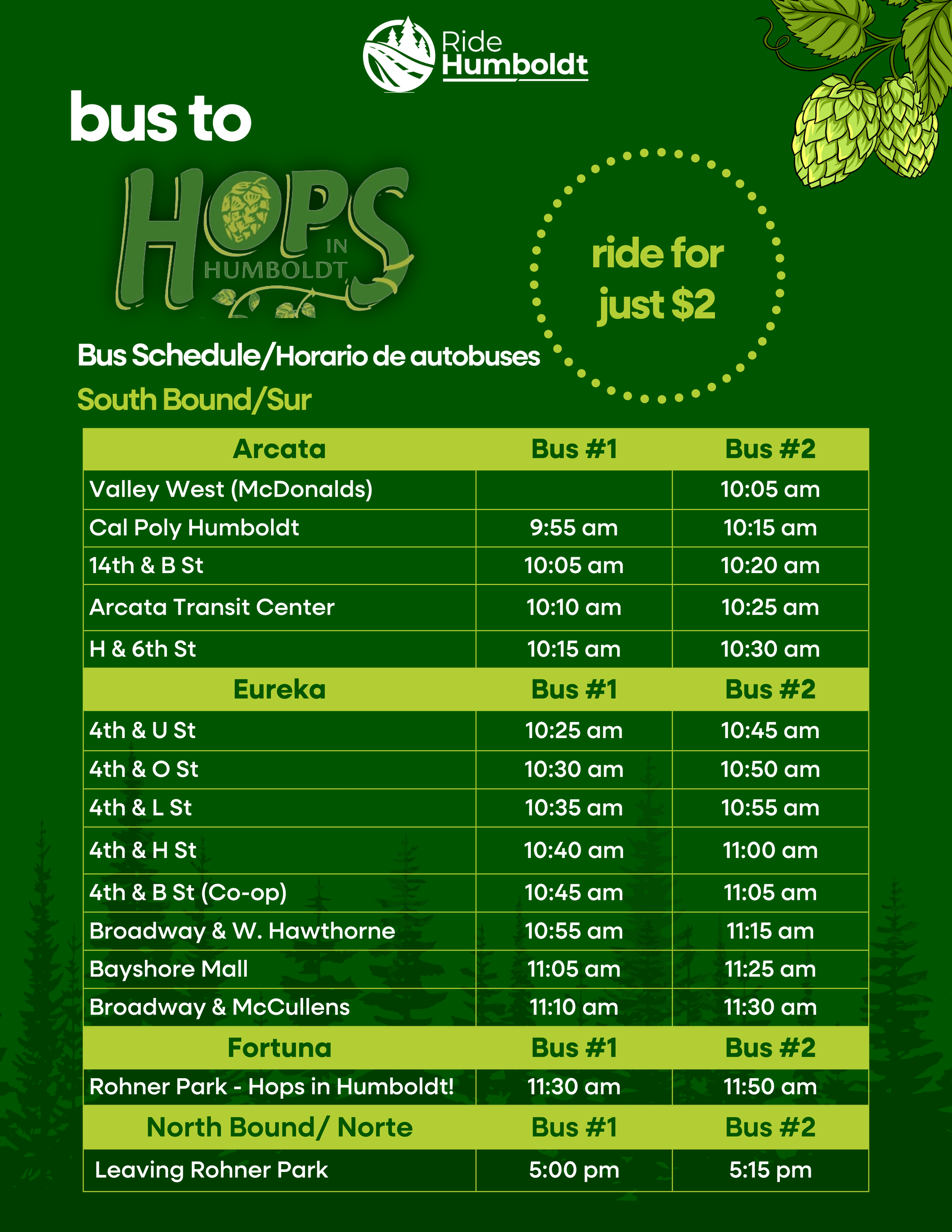 Hops Bus Schedule