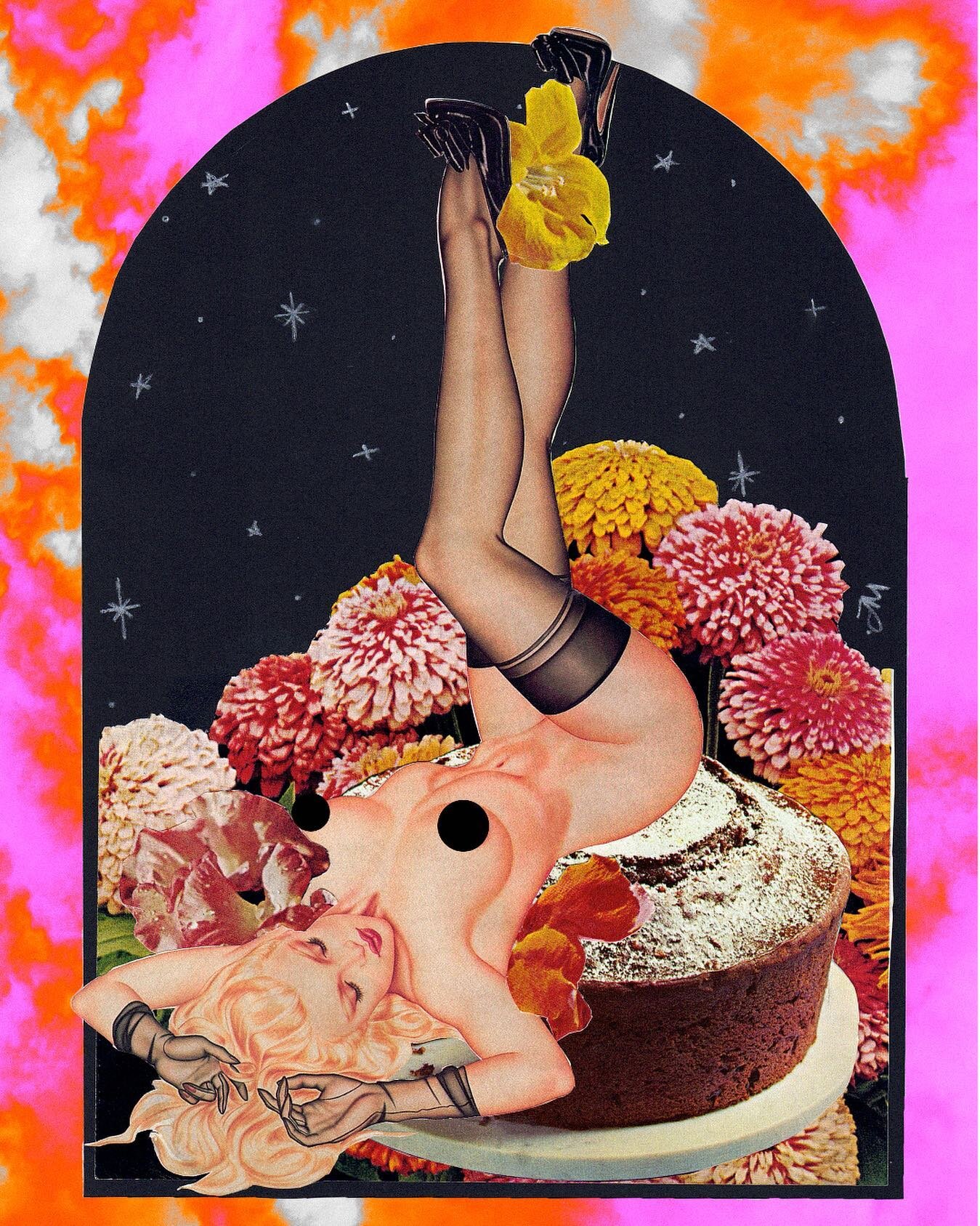 sweet dreamz (&lsquo;22) 
.
once i clean up my website i&rsquo;ll post the uncensored version there
.
.
.
#collage #photoillustration #gradientmap #blackdesigner