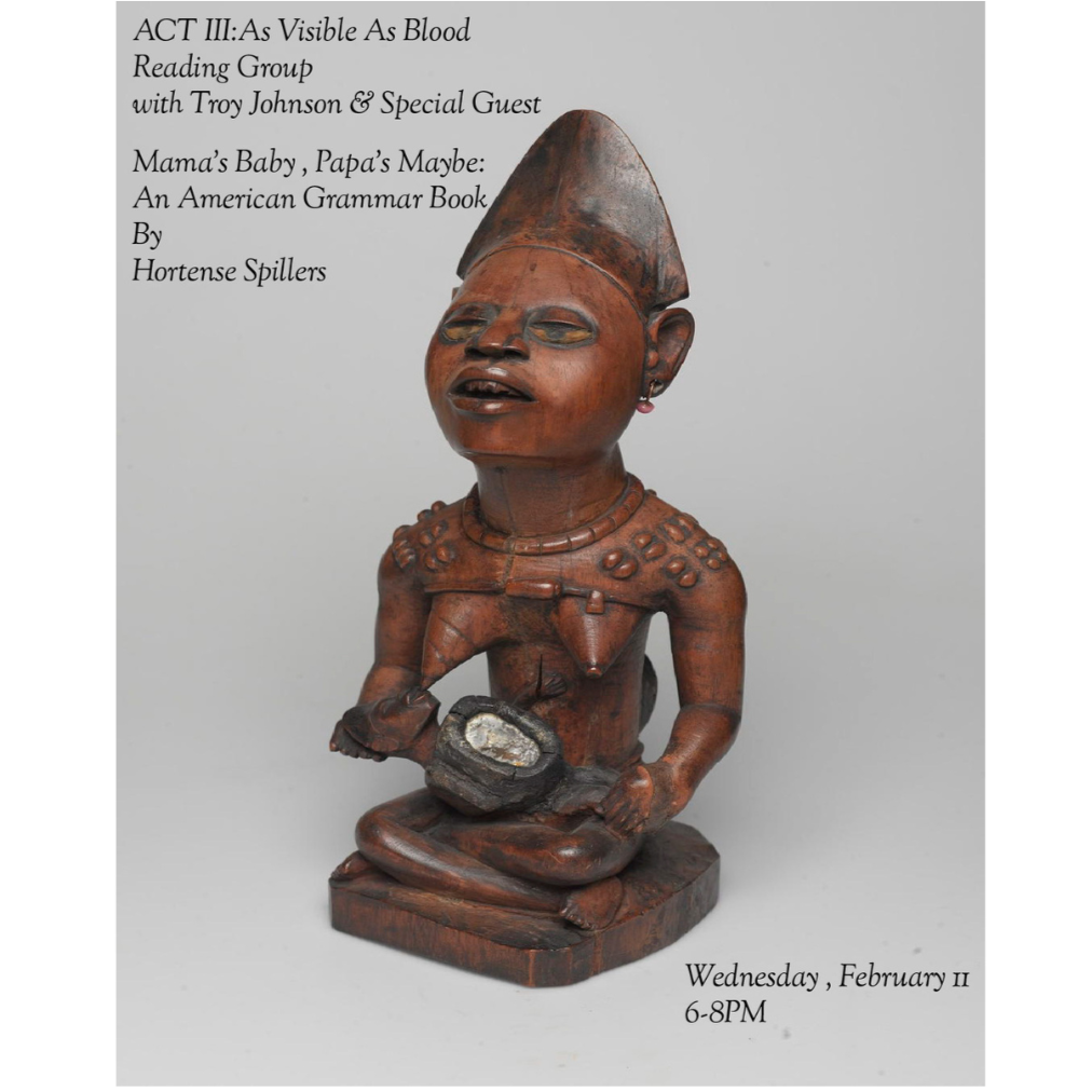 ACT III: As Visible as Blood — Reading Group Session II