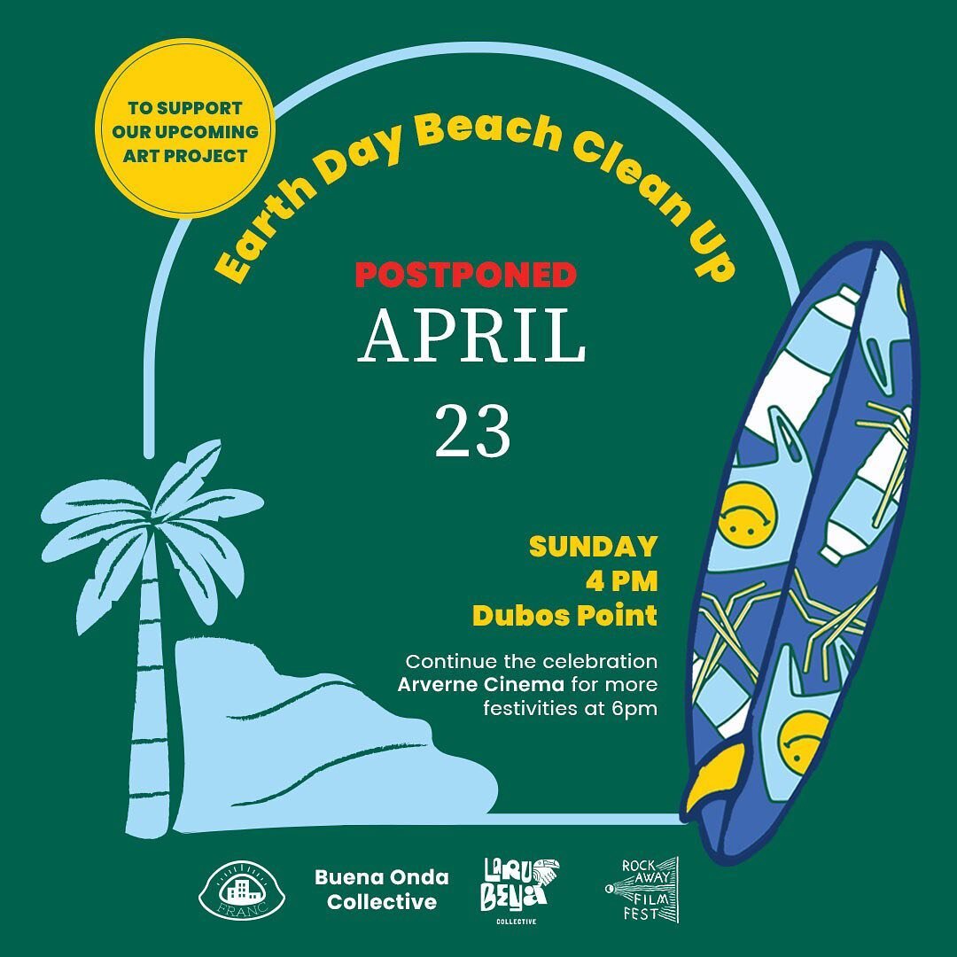 🚨DATE CHANGE!!! 

Join us for an Earth Day Clean Up! We&rsquo;ll be gathering debris and litter from Dubos Point in Far Rockaway on April 23rd. *Location shown in the sevond slide.

We will use our findings to make surfboard sculptures and hand plan