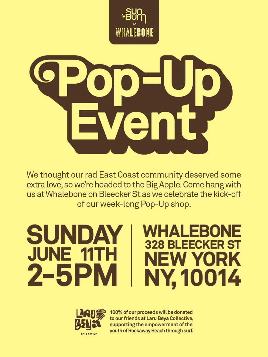 Sun Bum x Whalebone Pop-Up Event flyer