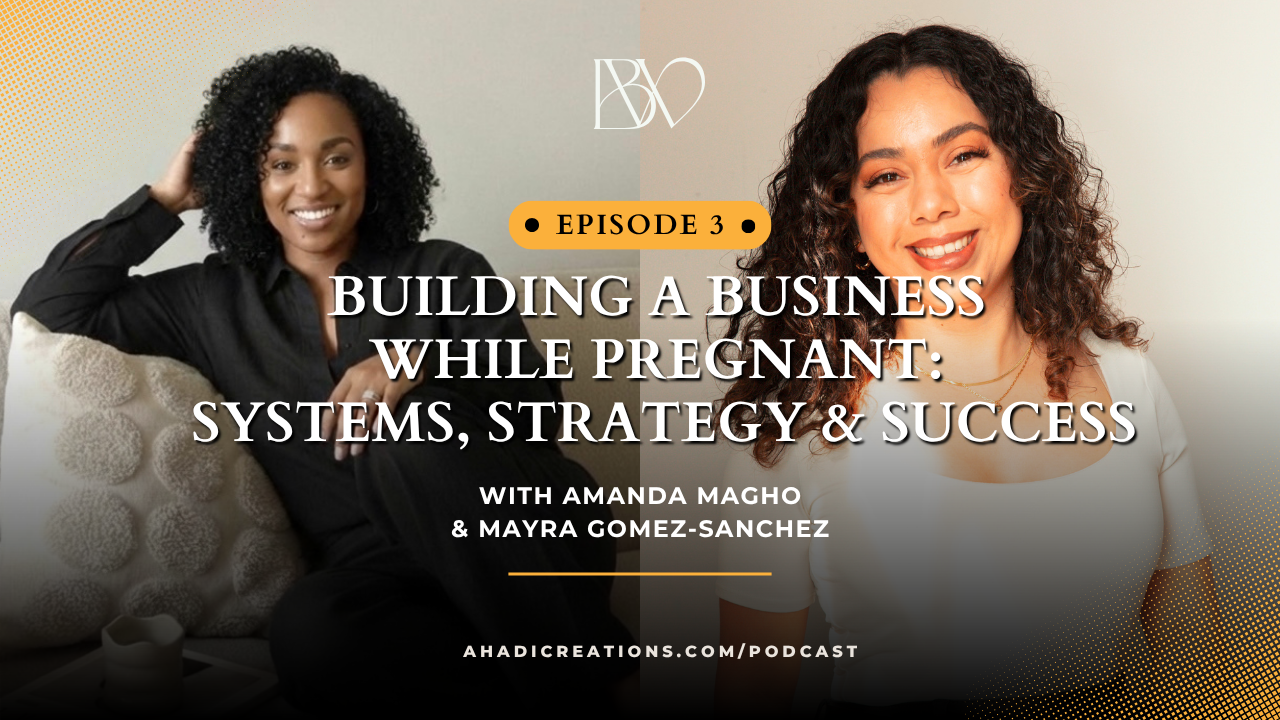 podcast cover for building a business while pregnant