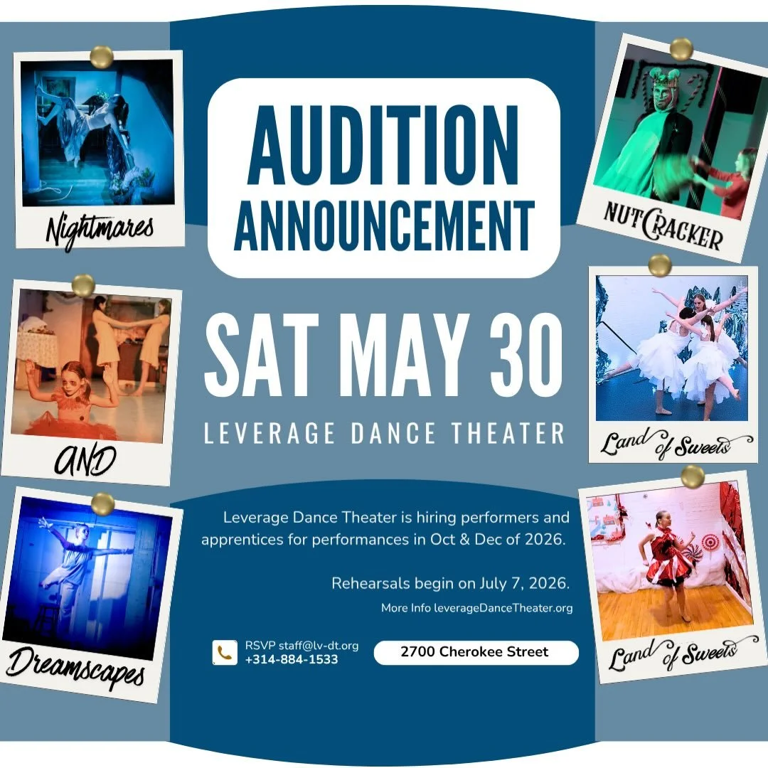 🚨AUDITION ALERT🚨

Do you have a dance and theater background?! Come join the Leverage family for our fall and winter performances! Returning this year is our very popular, very spooky, and very fun Halloween show, as well as the return of our immer