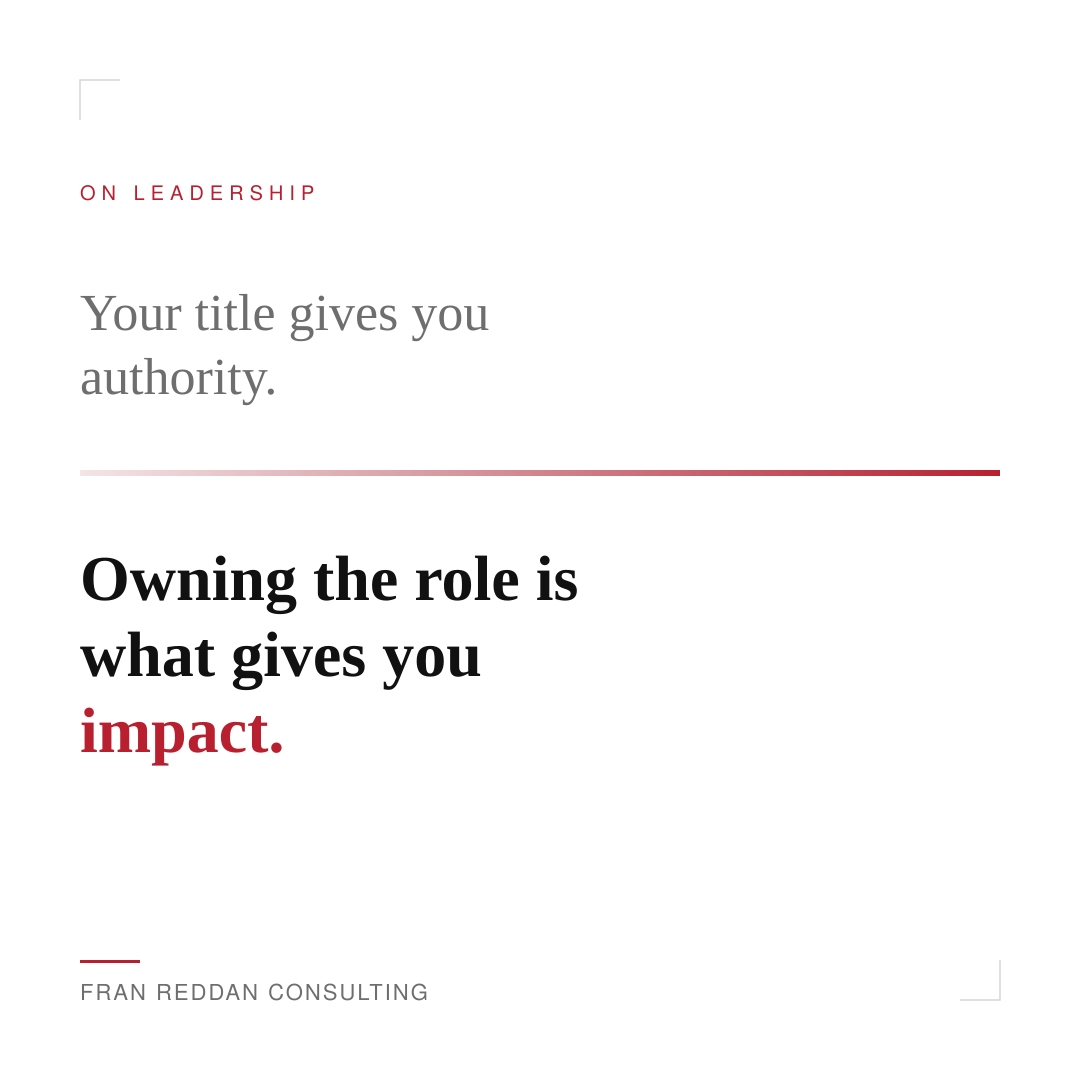 Owning Your Leadership Role