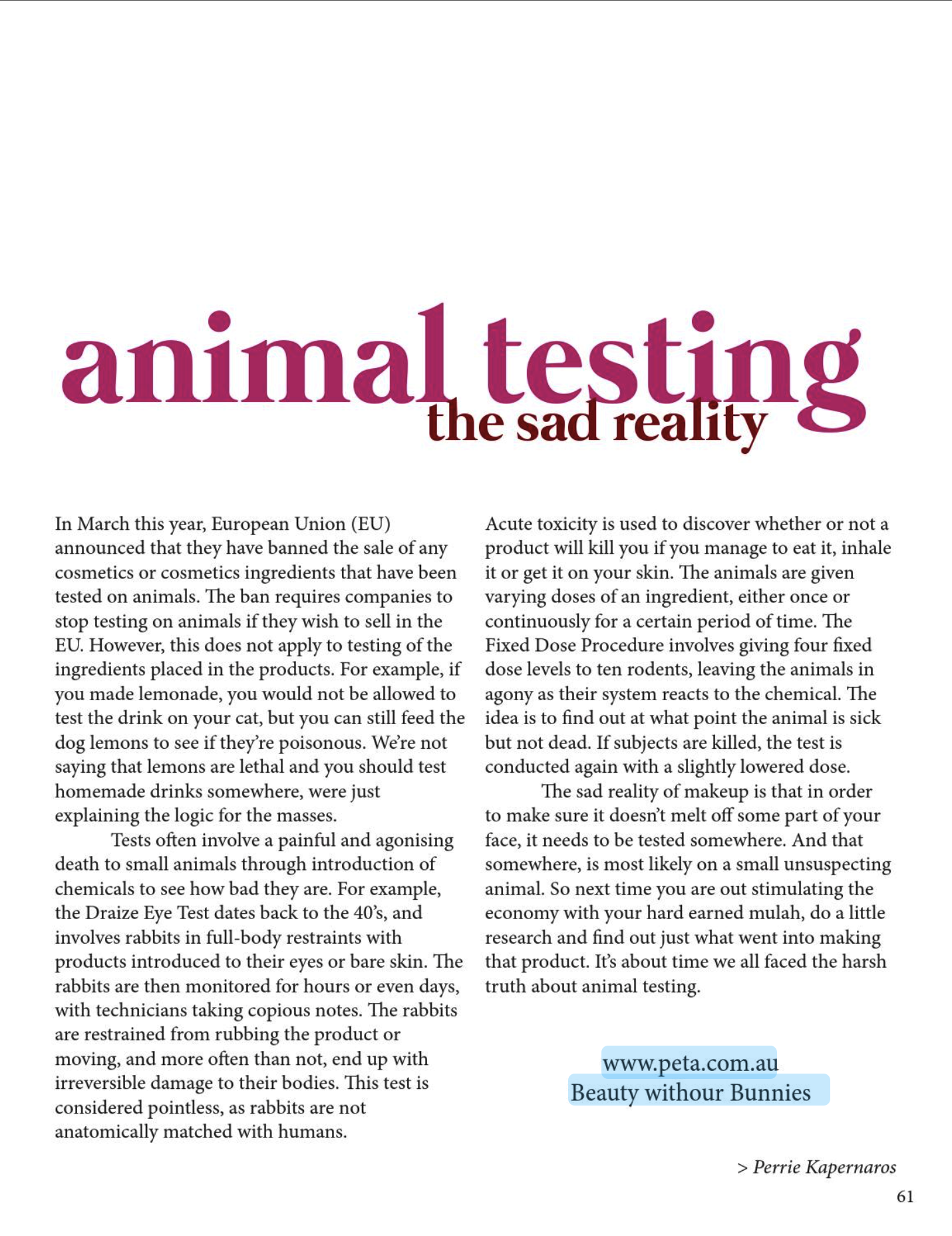 Against Animal Testing - Blaire Magazine 2.JPG