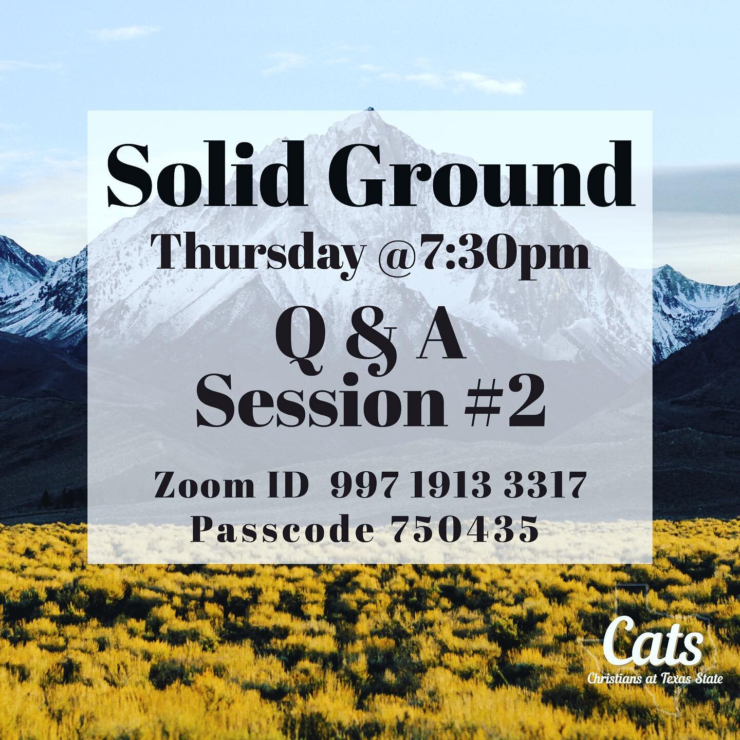 Let&rsquo;s go for round two! Join us for our last Solid Ground of the semester! #theexcellent #solidground #jesus #roundtwoask #lastone #qanda