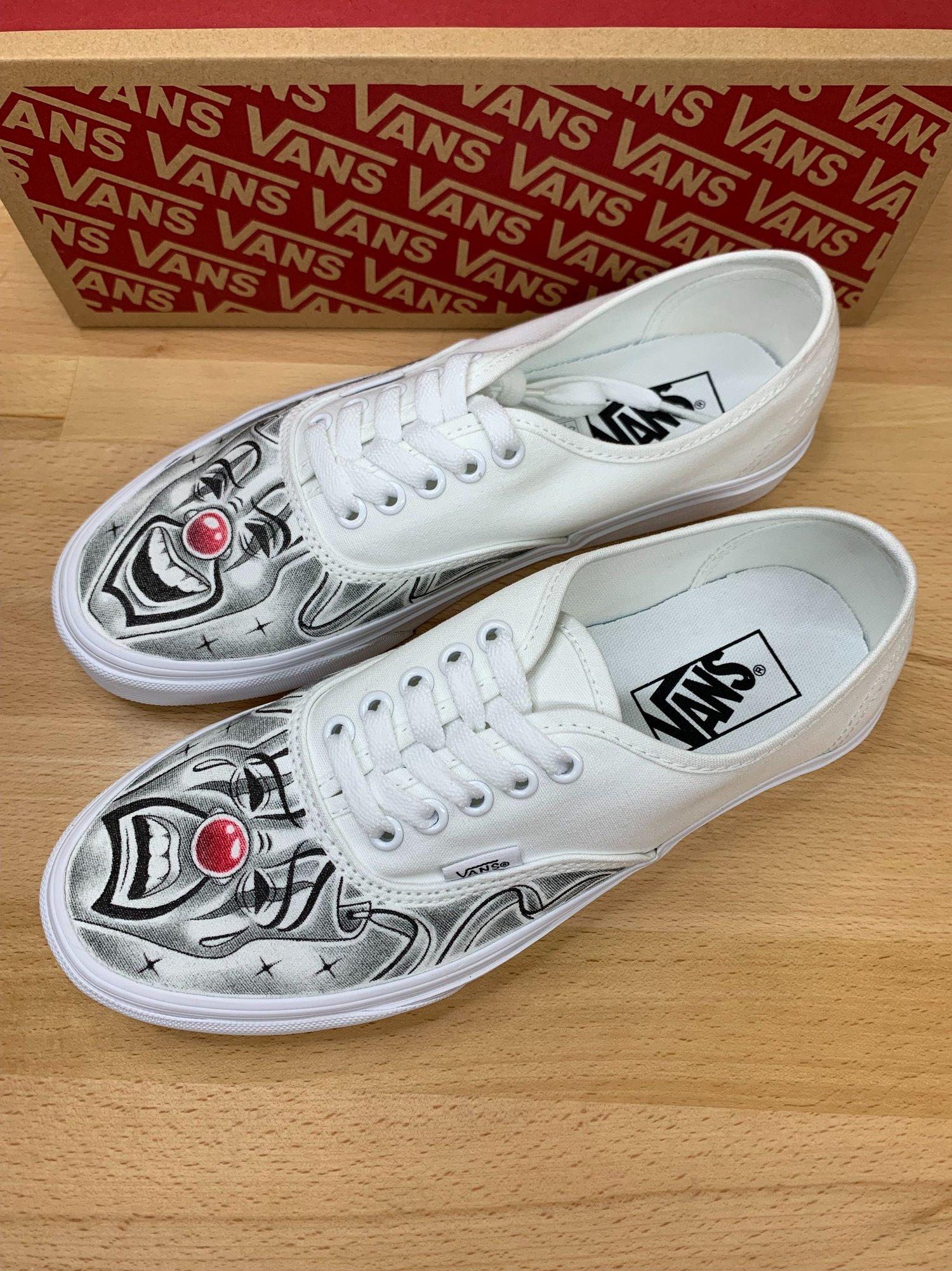 Custom Vans Shoes - Smile Now, Cry Later Design (Hand Drawn