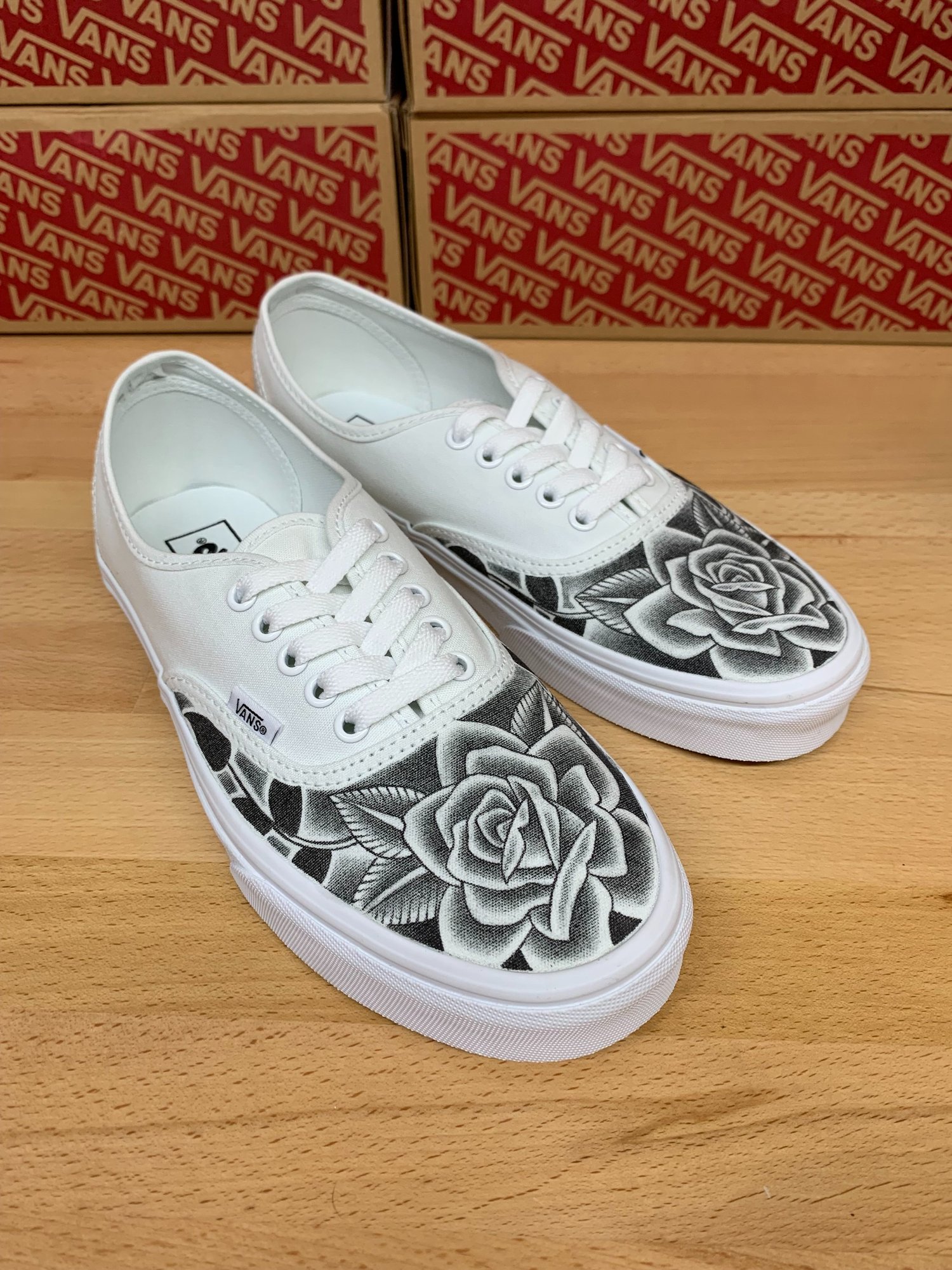 Custom Vans Shoes - Rose Design (Hand ART CO.