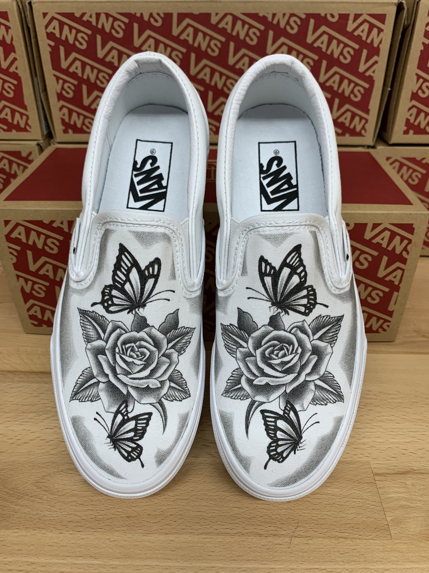 Custom Vans Shoes - Smile Now, Cry Later Design (Hand Drawn