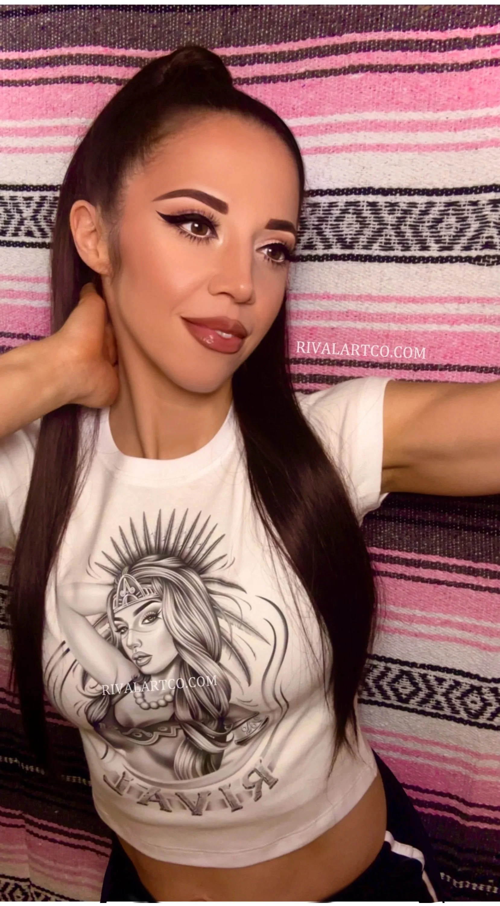 Azteca Fuerte White Crop T-Shirt