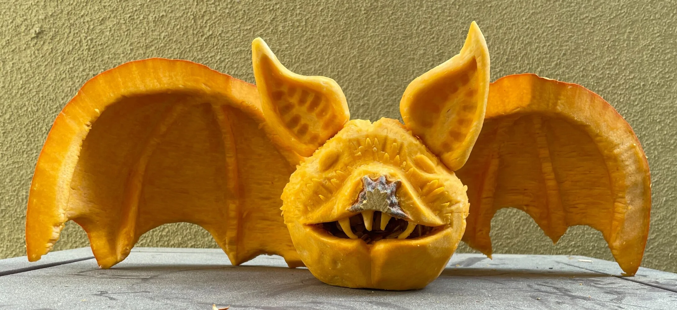 Bat Face Pumpkin Carving
