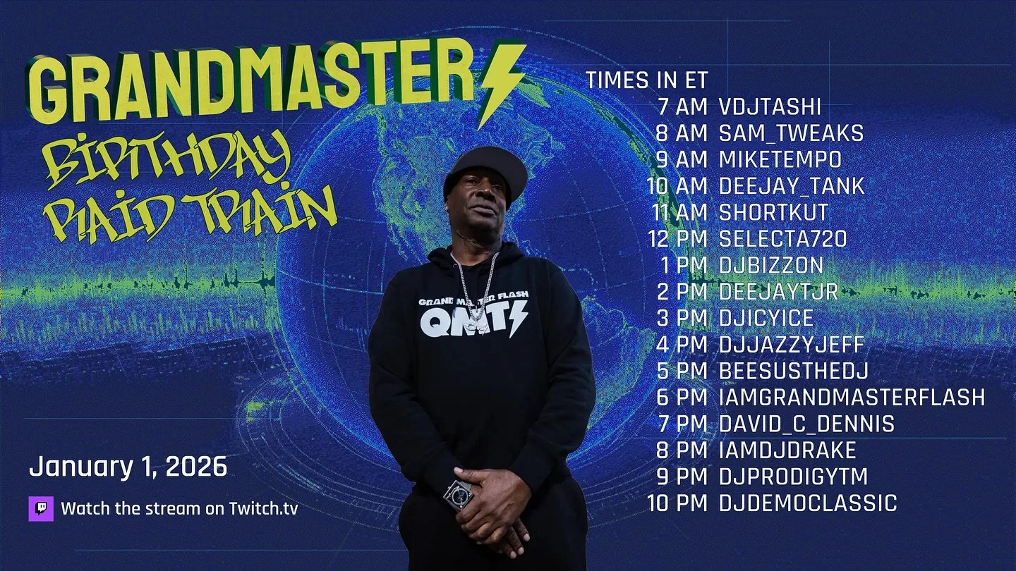 Join us once again (today) as we toast another year for the inimitable Grandmaster Flash @djflash4eva. Honored to be rocking for his virtual solar return party. You the place.