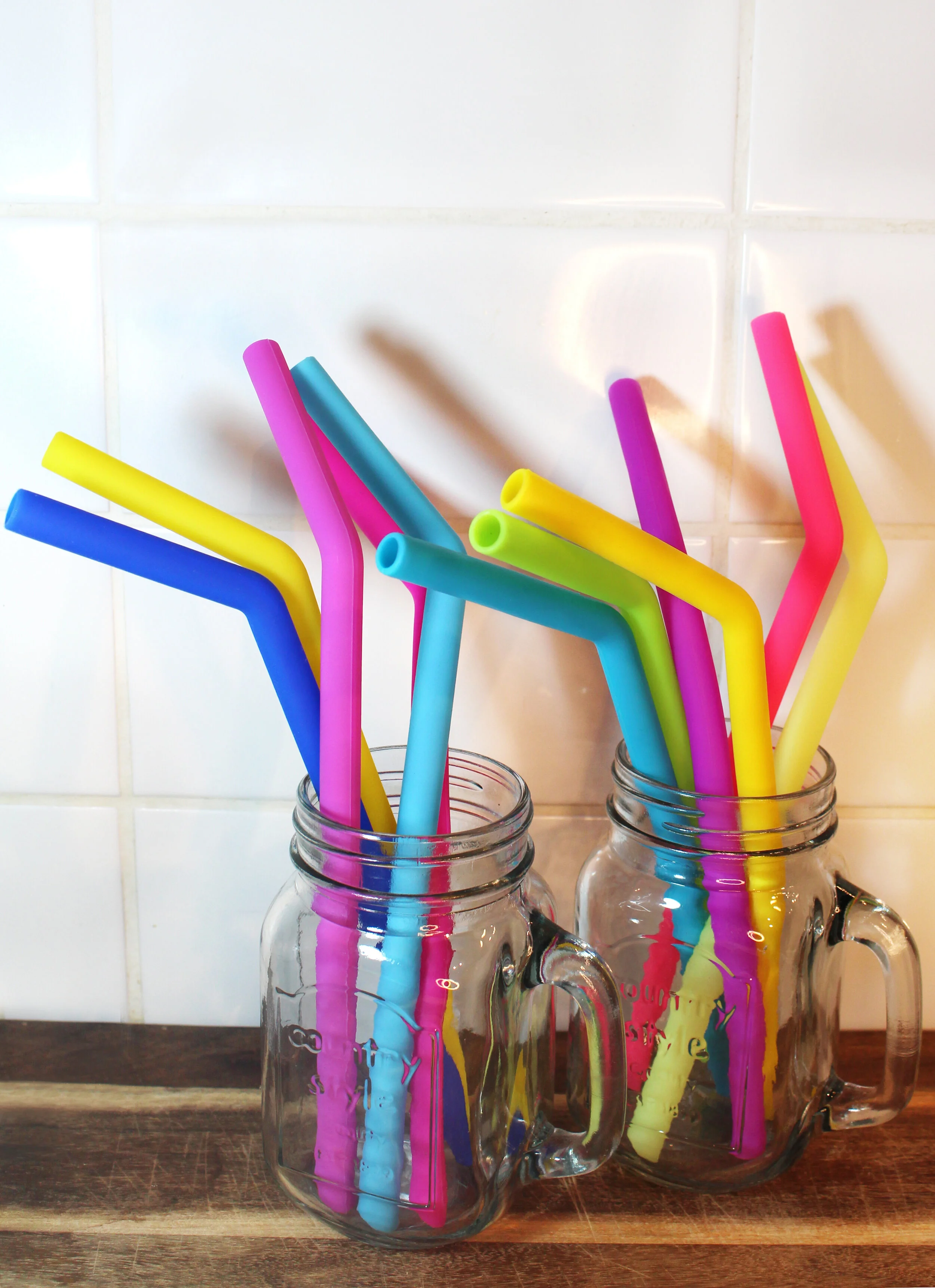 Rainbow Silicone Straws