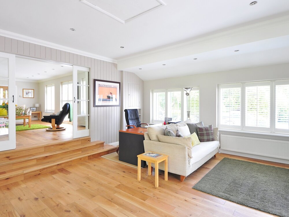 Hard-wearing laminate flooring in high foot traffic areas of the home