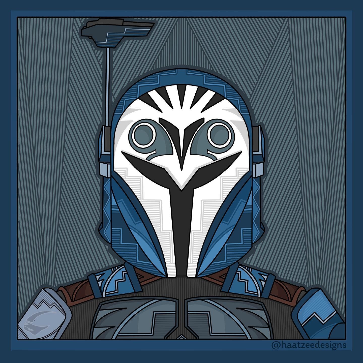 Bo-Katan has been a pretty crucial character so far in the new Mandolorian (season lll) so I decided to illustrate her armor with a little spin💥

For those who unaware, Bo-Katan is a supporting character in the 2008-2020 animated series &ldquo;Star 