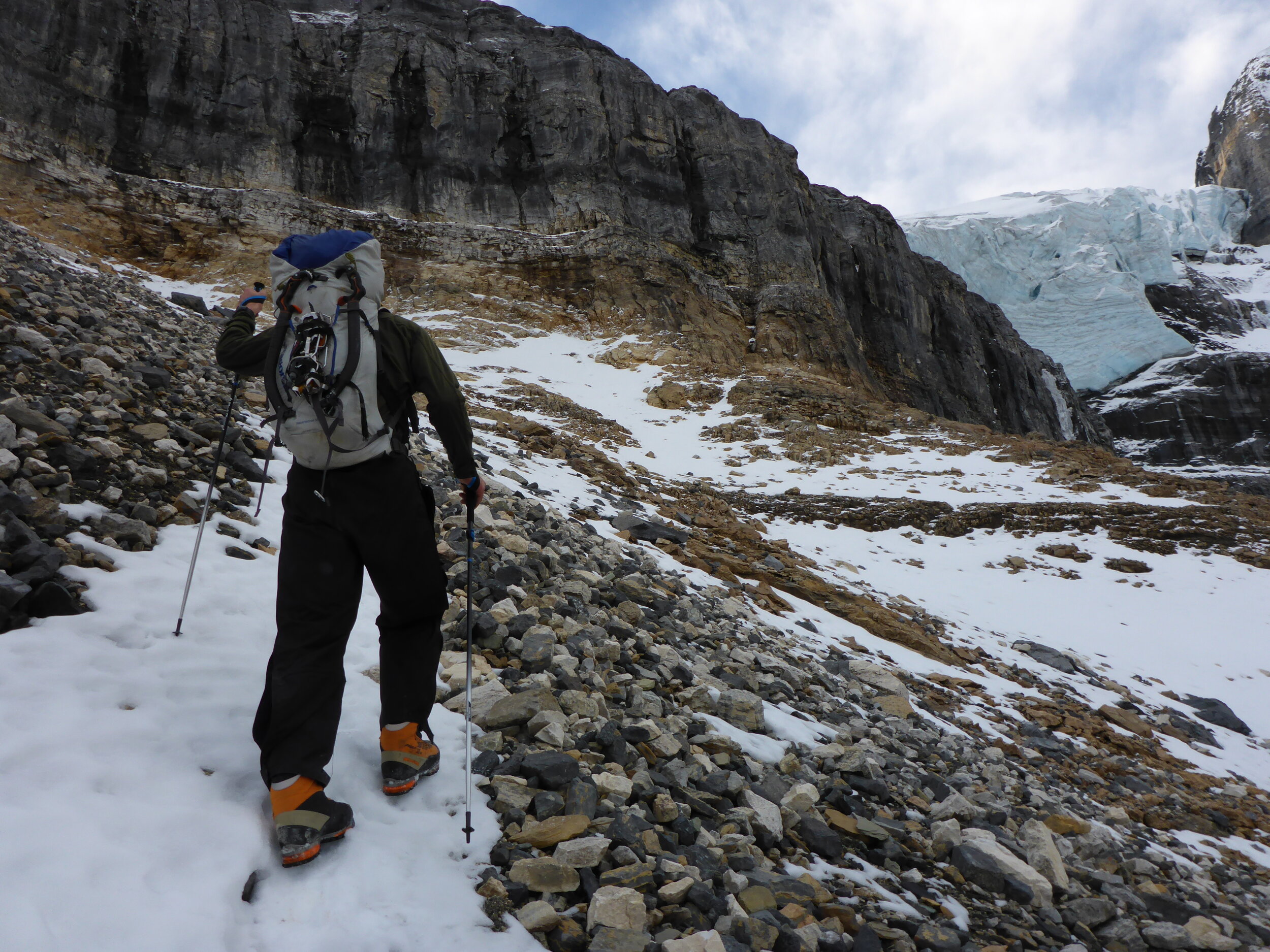 The Perren route, approching Mt Fay, 3234m