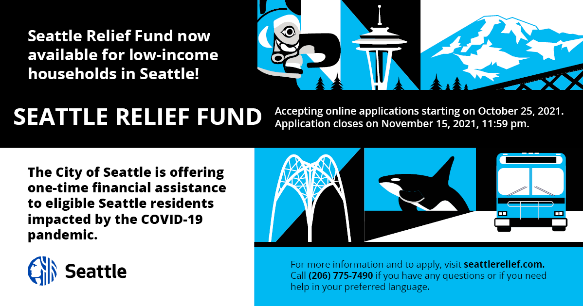 City of Seattle is accepting applications online for Seattle Relief Fund up to $3000 per household
