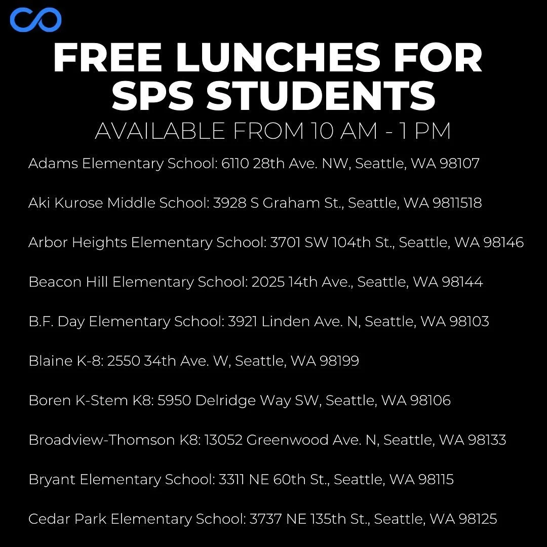 Seattle schools are on strike. During the strike at Seattle Public Schools, families can still pick up free sack lunches for students. Beginning today, meals will be available at the locations above between 10 am and 1 pm.
