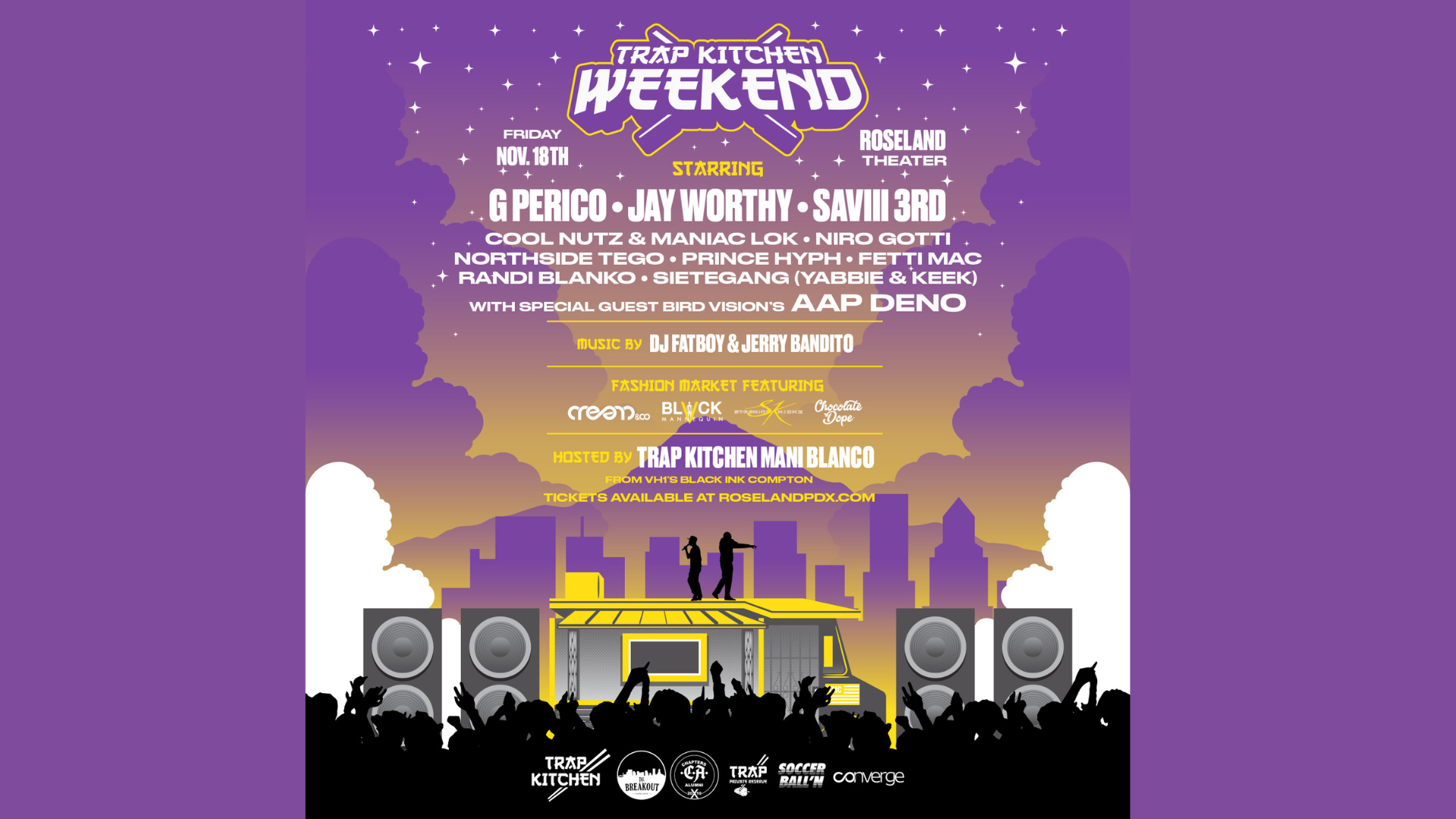 Inaugural Trap Kitchen Weekend coming to Portland November 18th