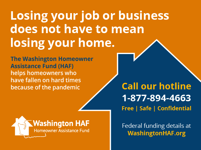 Washington HAF Funds Available Now for Homeowners Facing Foreclosure Due to Covid-related Hardships