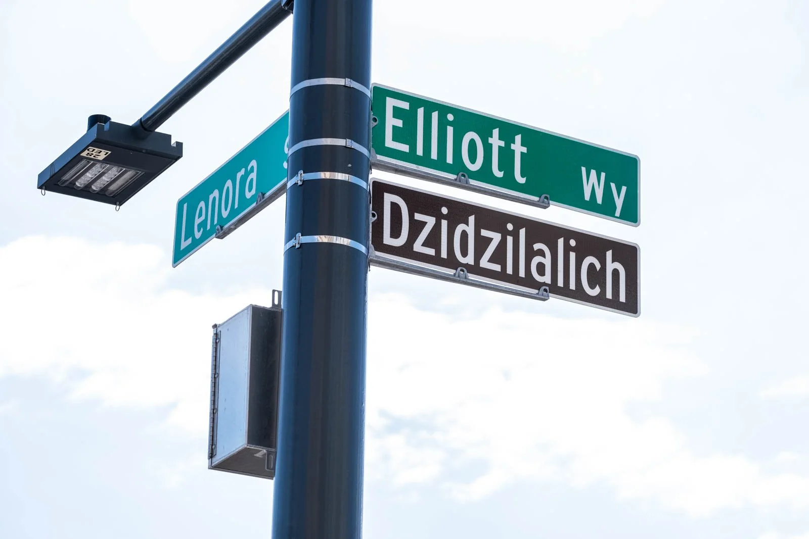 Seattle Waterfront Unveils Honorary Dzidzilalich Street Sign With A Ceremonial Blessing From The Muckleshoot Indian Tribe