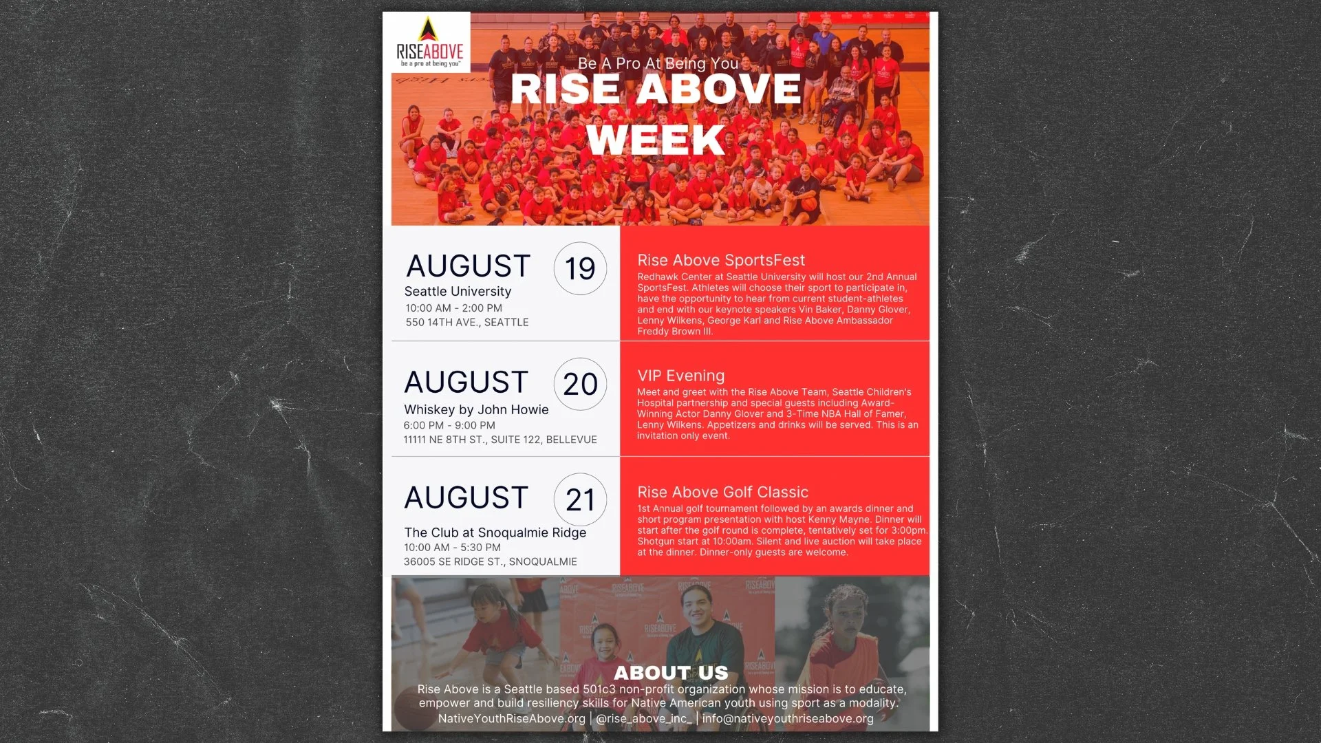Rise Above to Host Sports &amp; Wellness Clinic for Native Youth