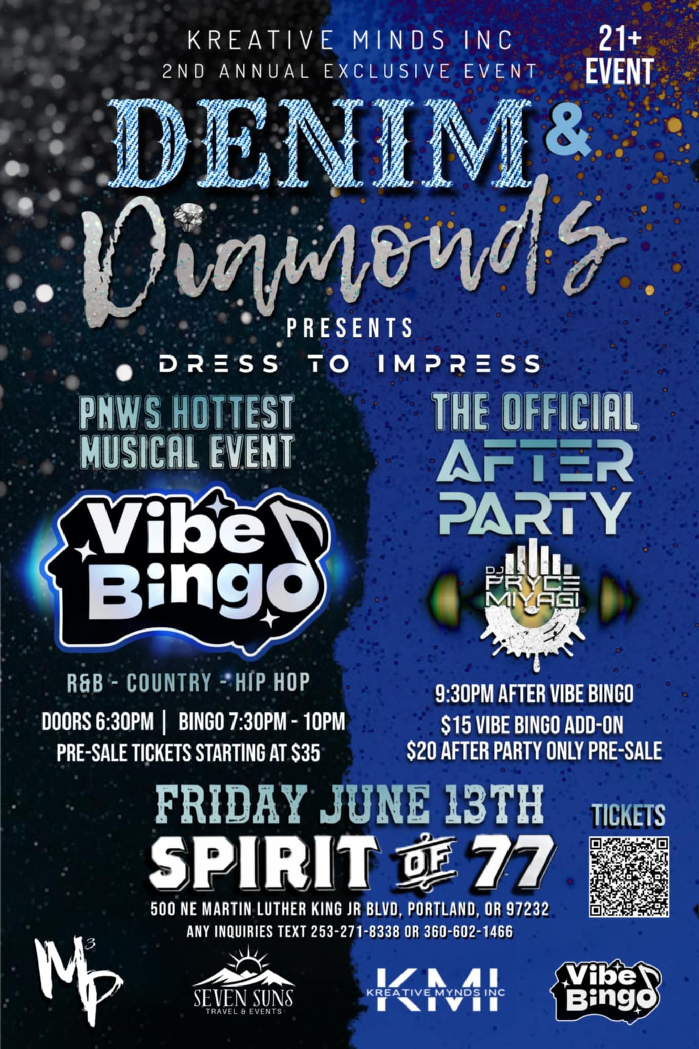 Kreative Mynds Presents: Denim & Diamonds Vibe Bingo & After Party