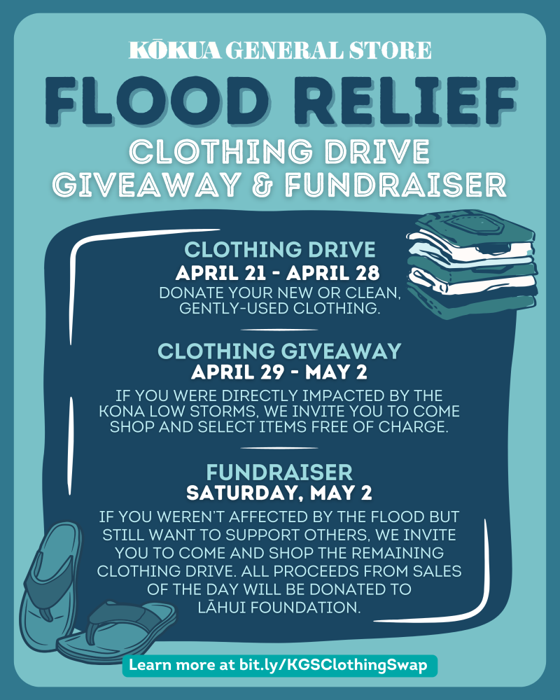 Kokua General Store Clothing Drive, Giveaway &amp; Fundraiser