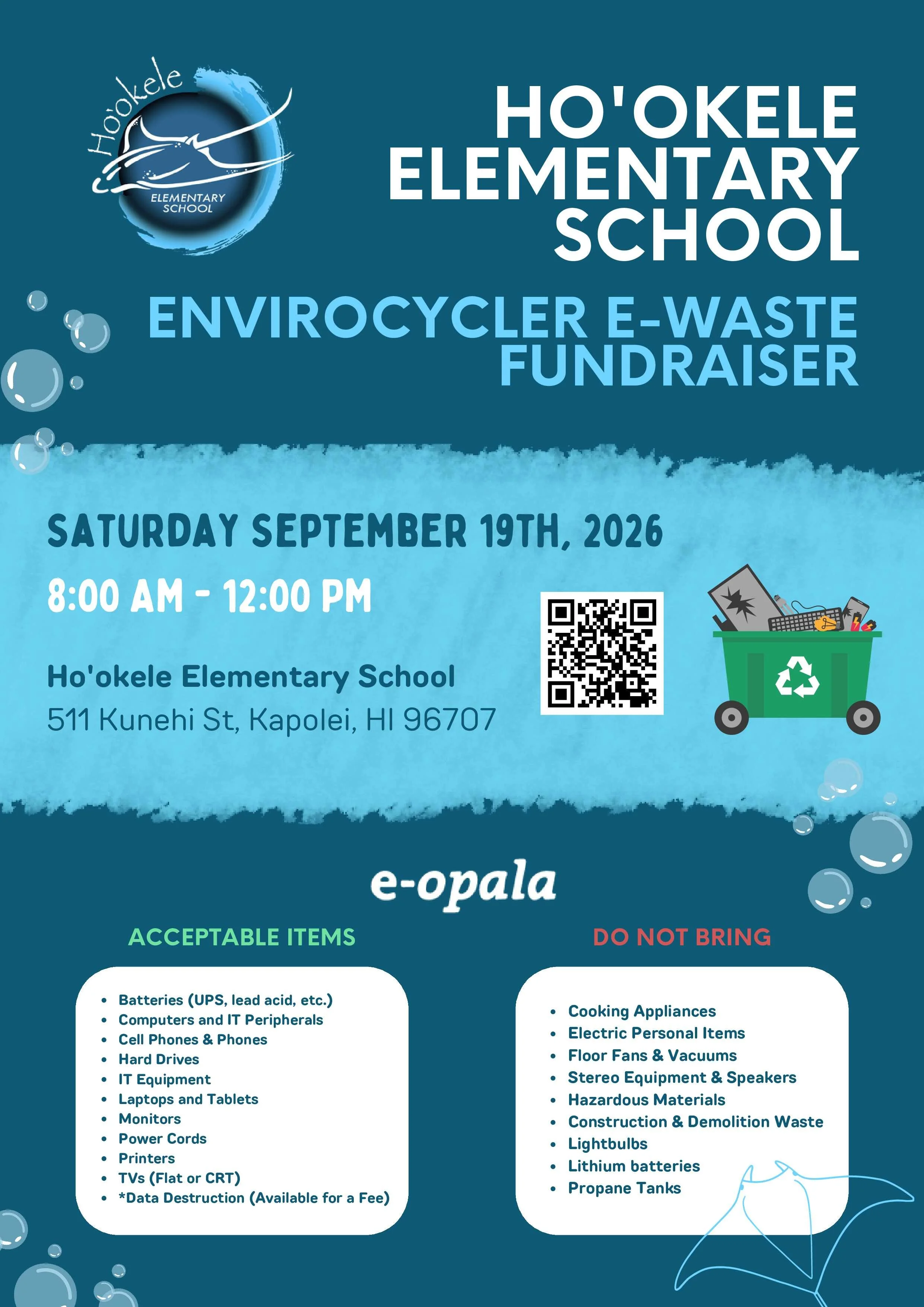 Envirocycler Ho'okele Elementary School E-Waste Event