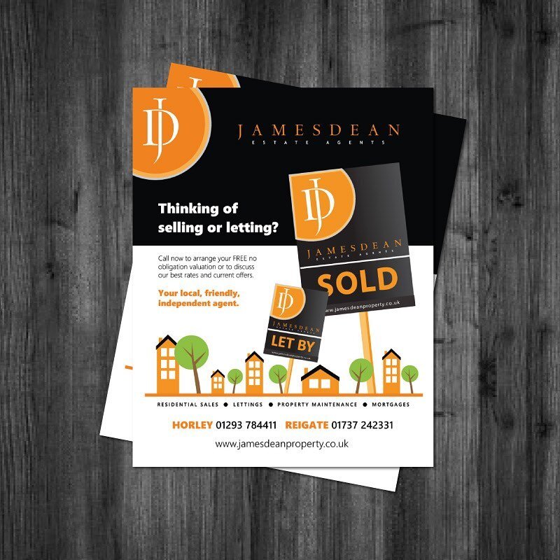 Graphic design for JamesDean Estate Agents #graphicdesign #graphicdesigner #printdesign #estateagents #artwork #surreydesigner