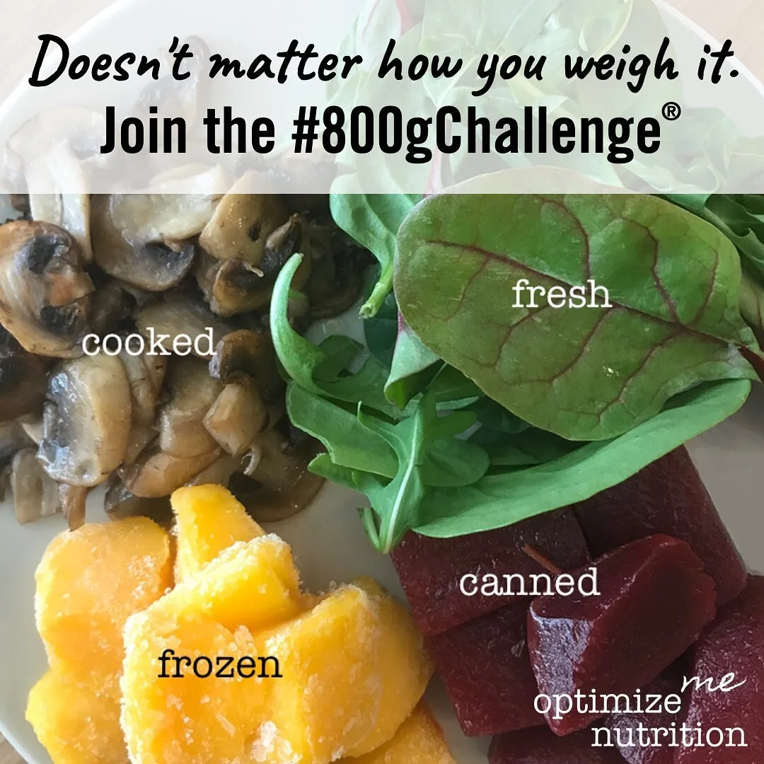 #800gChallenge&reg; starting Monday!

That&rsquo;s right, it doesn&rsquo;t matter how you weigh your fruit &amp; vegetables. 

It&rsquo;s all about putting a metric on diet quality, leaving food rules in the dust and bringing back the foods you&rsquo