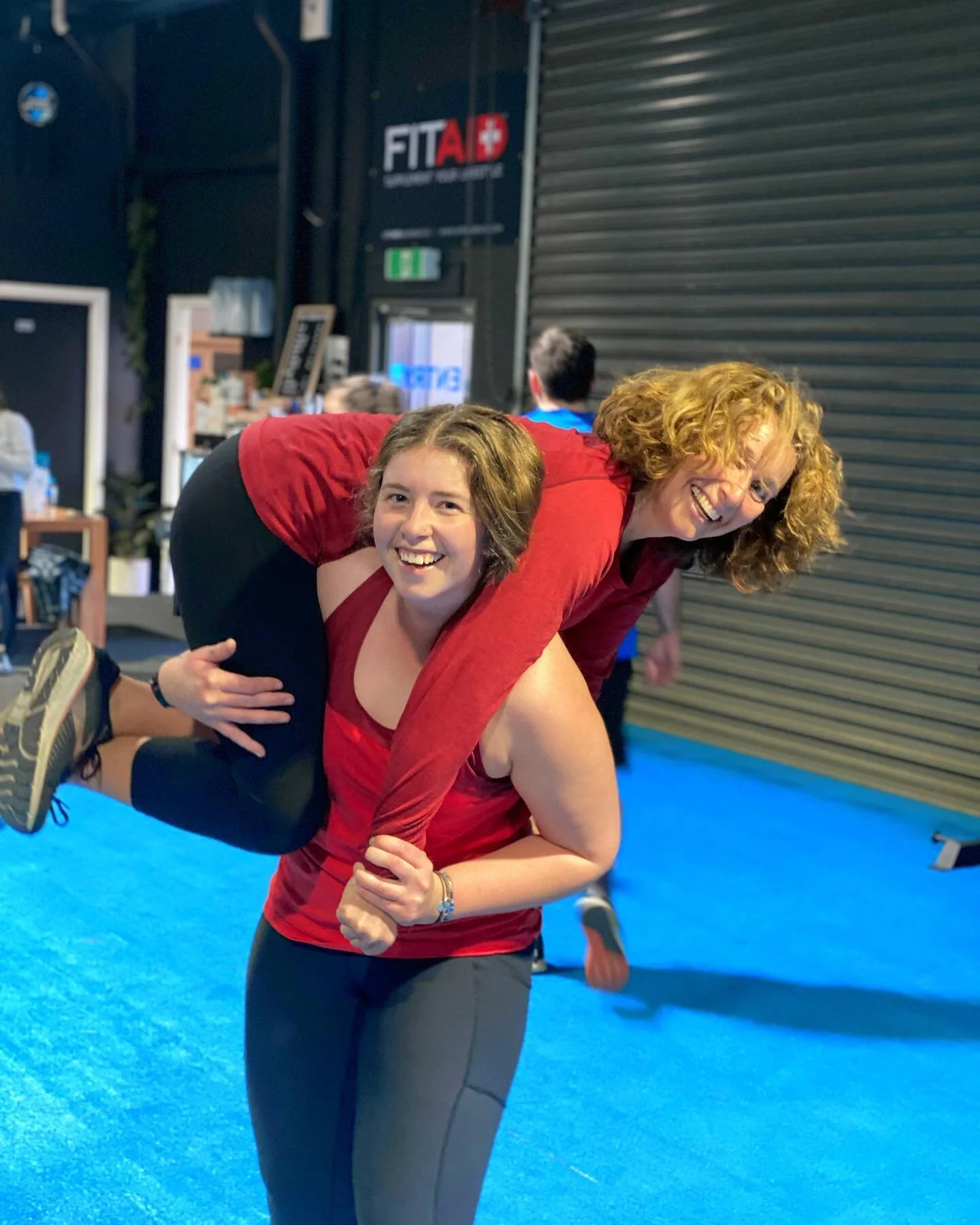 Takes carrying your partner through a workout to a whole new level, hey team?