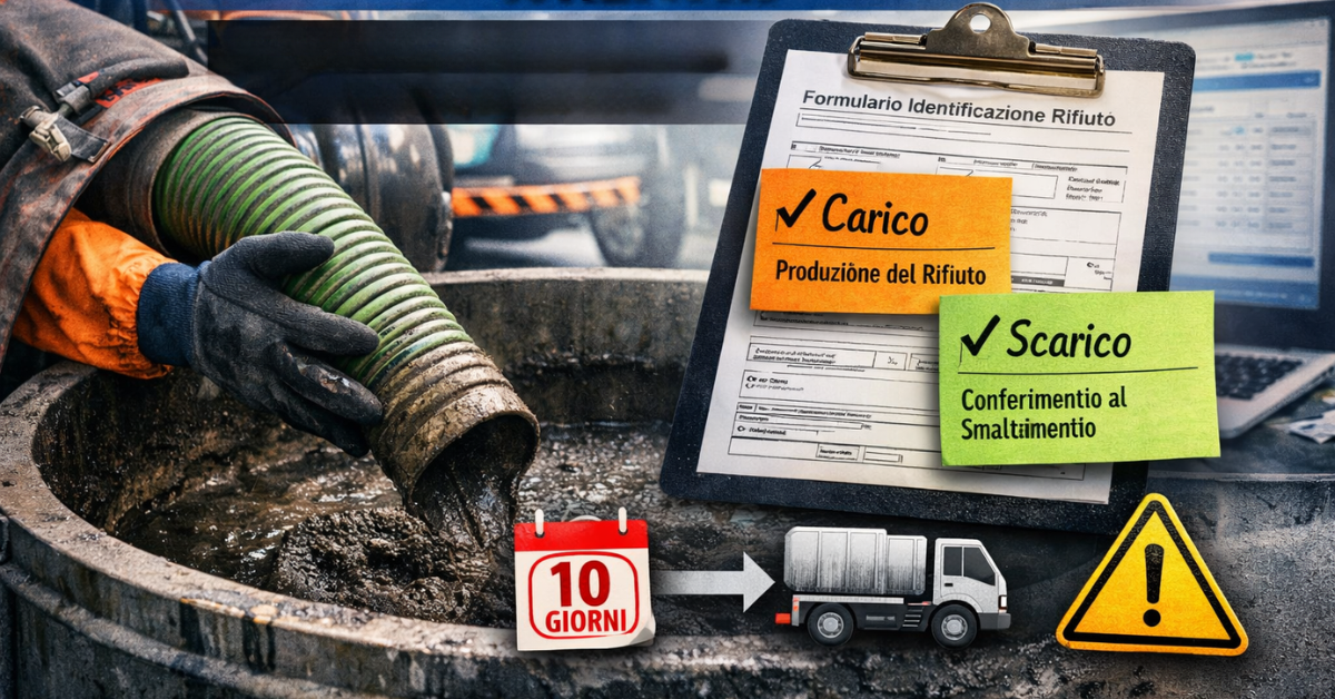 Annotazioni di carico dei fanghi dell’autolavaggio su RENTRI