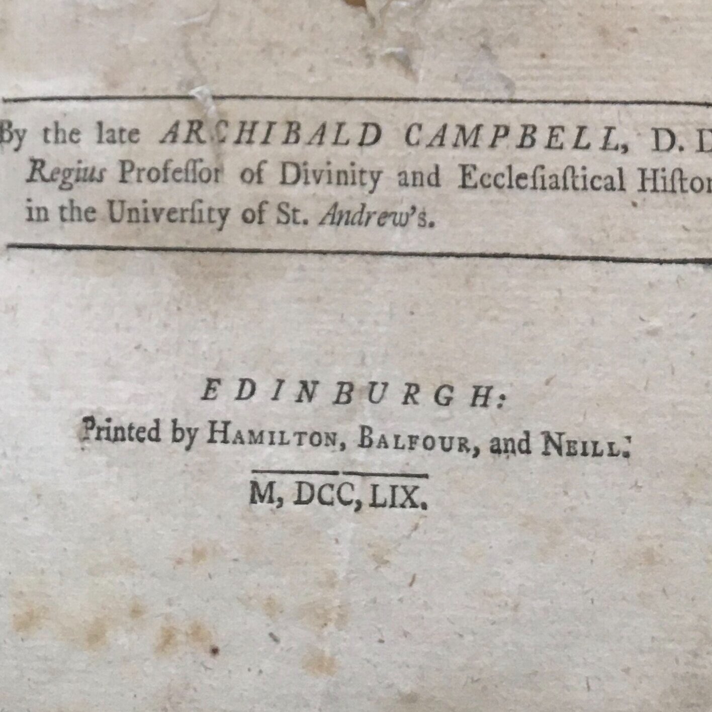 Published in 1759 - Our Newest Oldest Book
