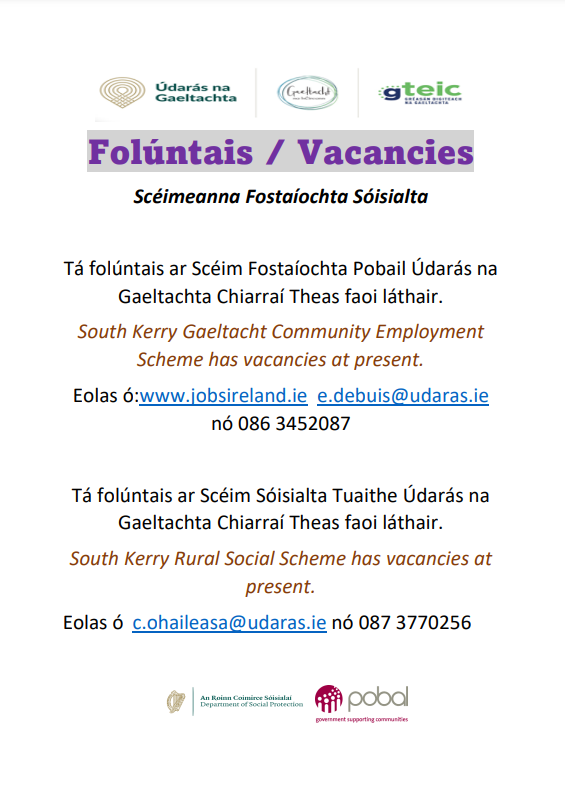 Folúntais ar na Scéimeanna Fostaíochta
