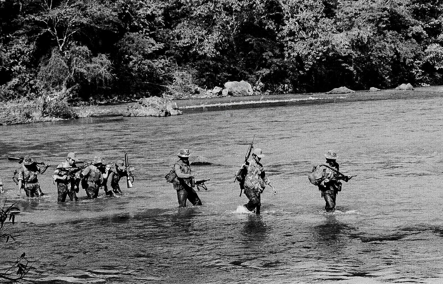 WET BOOTS AGAIN — crossing the Rio Torola