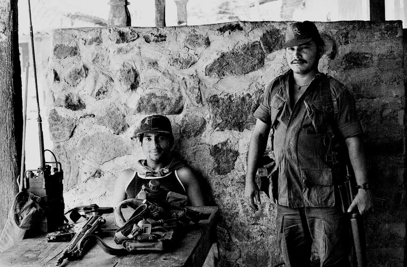 CONFIDENT TEAM     —   duo in charge of village civil defense (village attacked and successfully defended about 6 hours after this photo), San Sebastian