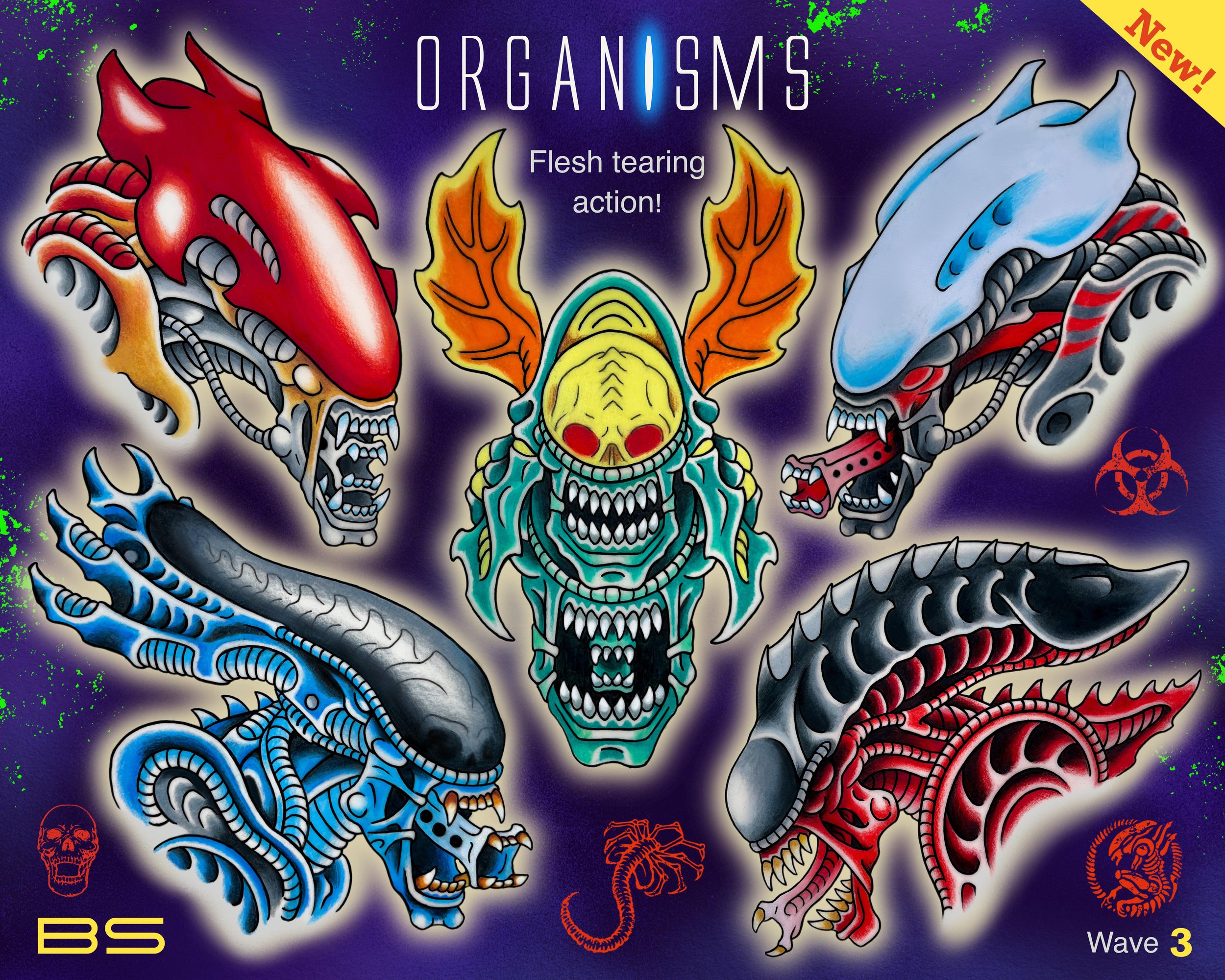 Organisms wave 3 Flash Print